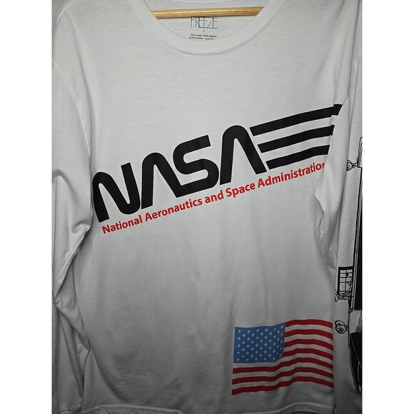 Freeze NASA Kennedy Space Center Long Sleeve T-Shirt All Over Graphic White Lg - Picture 3 of 9